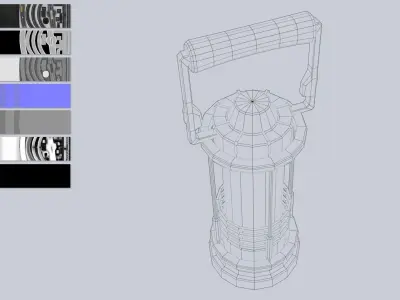 Sci fi lamp Low-poly 3D model