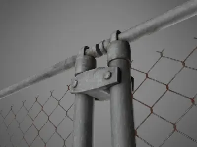 Wire Fence Low-poly 3D model
