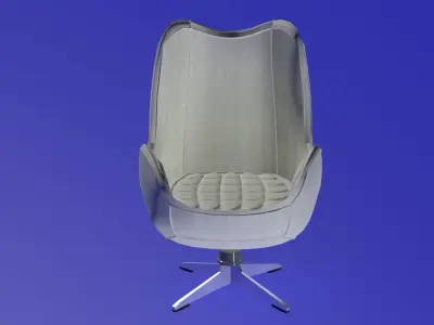 Egg chair white fabric 3D model