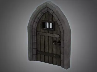 Medieval Door Stone Arch Cell Door 3D Model Low-poly 3D model