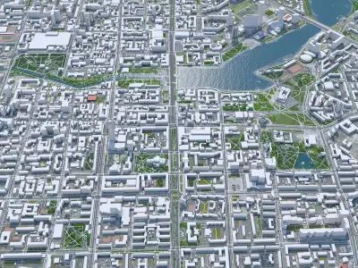 Yekaterinburg Downtown Russia Low-poly 3D model