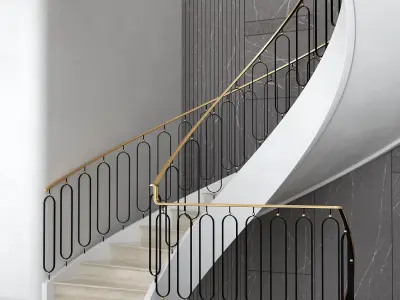 Neoclassical spiral staircase 4 3D model