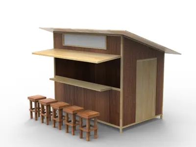 Kiosk Stand Food Booth 3D model