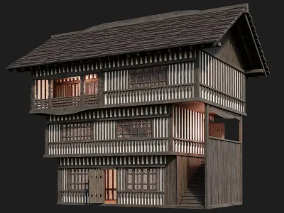 Old Medieval Building 4K Textures GameReady 109 Low-poly 3D model