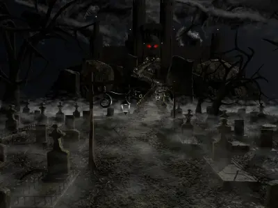 Graveyard Castle Scene 3D model