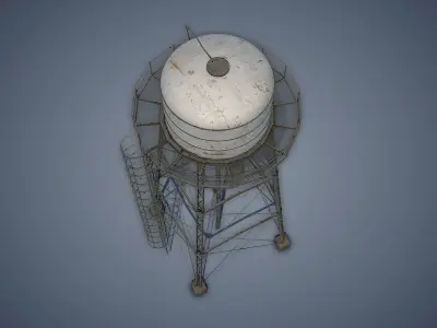 Water Tower Low-poly 3D model