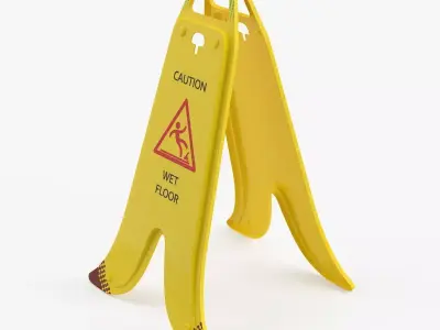 Folding Sign Wet Floor 3D model