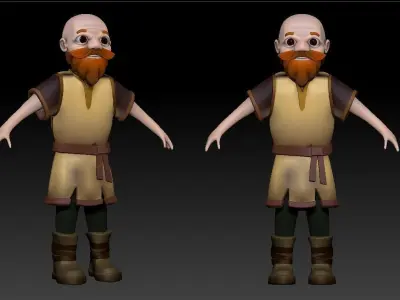 Hashim - Worker or Peasant Mobile Game Ready Model Free low-poly 3D model