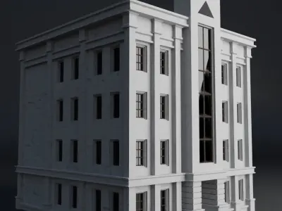 CLASSIC OLD EUROPEAN BUILDING 04 Low-poly 3D model