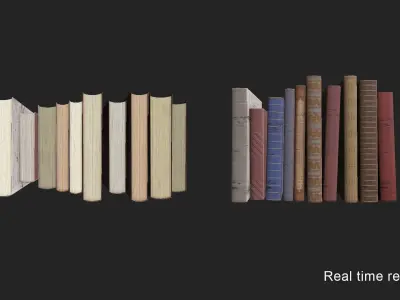 Old Books PBR pack Low-poly 3D model