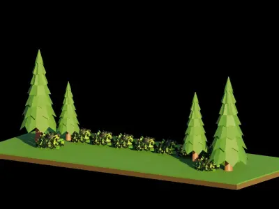bulding store full set Low-poly 3D model