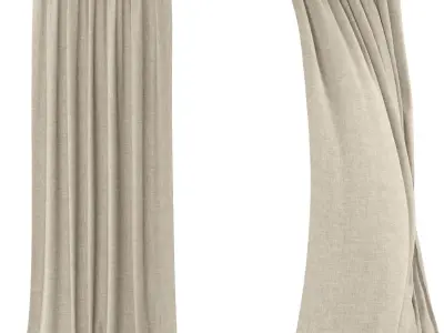 Curtains 111 Linen Wind 3D model