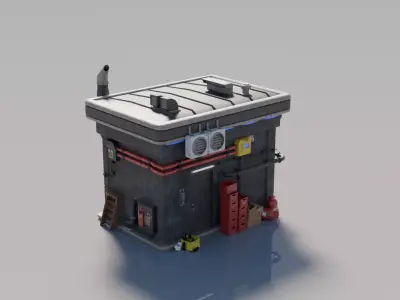 Cyberpunk House 4 3D model