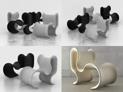 Fiocco Chair 3D model