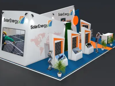 Freelance 3D Designer Dubai - Solar Energy Exhibition Stand 3D model