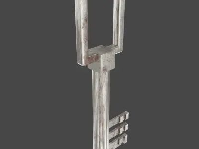 Old Key - Rusty Iron Material 4 Low-poly 3D model