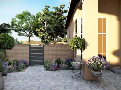 3D Exterior Scene 3D model design garden and landscape 3D model