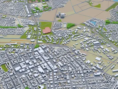 Salinas California USA 20km Low-poly 3D model
