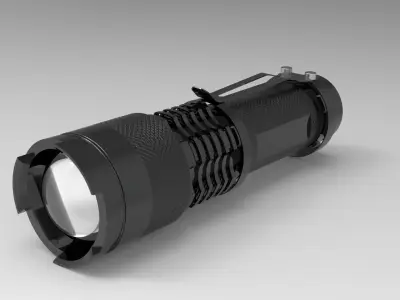 Flashlight with lens 3D model
