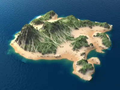 Tropical Island Collection 2 Low-poly 3D model