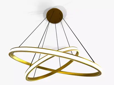 Modern Double Ring Hanging Lights model Low-poly 3D model