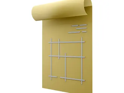  Building plan cartoon icon 3D model