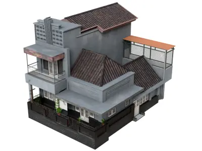 Indonesia Heritage House 5 Low-poly 3D model