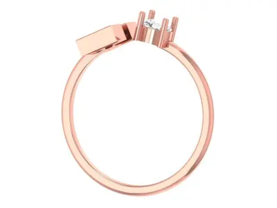 Three Stone Light Weight Band Ring 3D print model