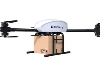 Delivery Drone Tricopter 3D model 3D model