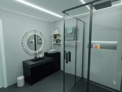 Bathroom Interiors Low-poly 3D model