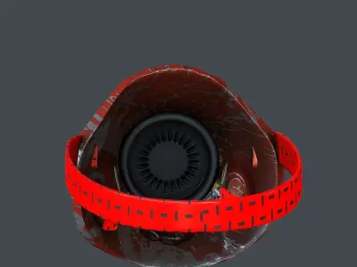 Gas mask helmet 3d model scifi Low-poly  Low-poly 3D model