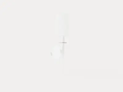 Amherst Wall Lamp - Silver - White Lampshade Low-poly 3D model