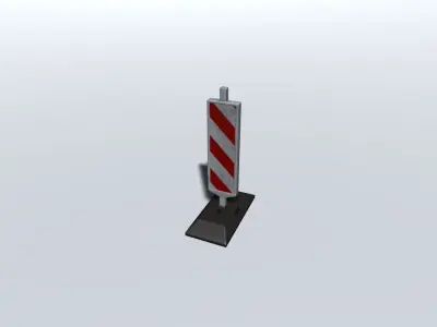Road works pack Low-poly 3D model