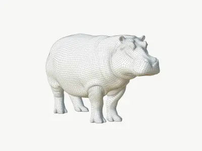  Realistic 3D Hippopotamus Model 