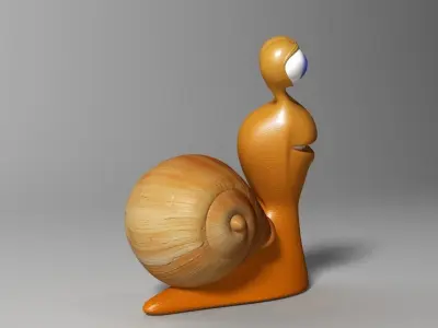 Cartoon Snail Rigged and print ready  Low-poly 3D model