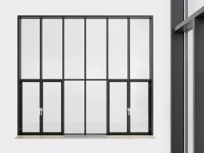 Panoramic windows Door Entrance 106 Low-poly 3D model