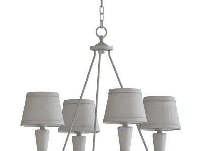WARDEN four light chandelier with shades 3D model