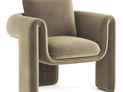 Floria Velvet Chair 3D model