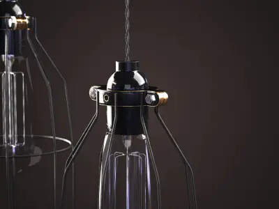Industrial pulley lamp 3D model