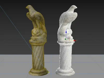 Eagle Satue Concrete 3D model