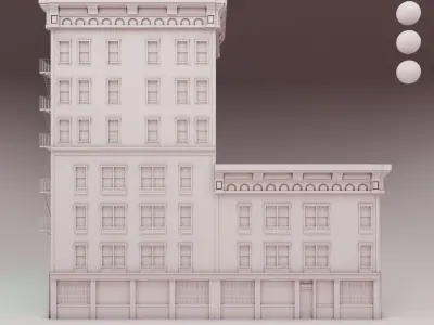 building 02 low poly Low-poly 3D model