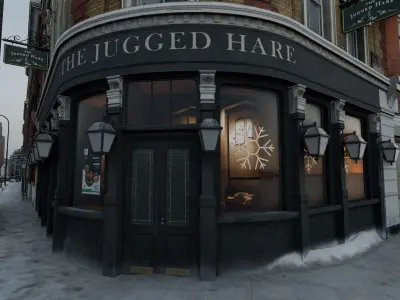 Snowy Streets of London Low-poly 3D model