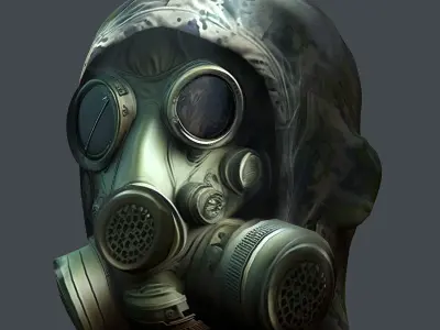 Gas mask helmet 3d model military combat Low-poly Low-poly 3D model 20
