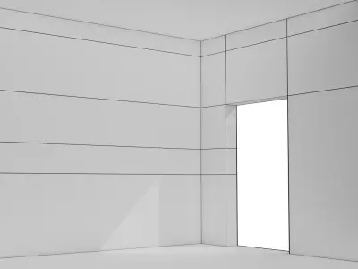 Simple Garage Building Low-poly 3D model