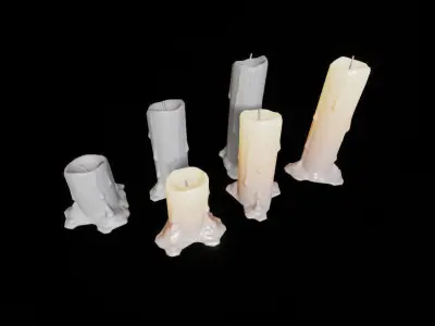 Candles Pack Low-poly 3D model