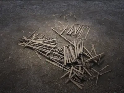 Wooden Ruins 02 3D model