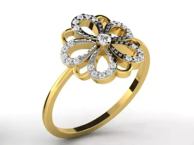 Diamond Ring For Women 3d Print Model 3D print model 52