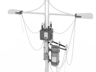 Street Light - Si-Fi City Street Light  Low-poly 3D model