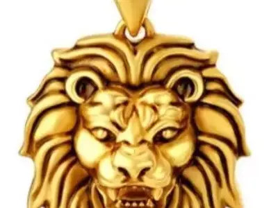 LION FACE ANGRY PENDANT 3D print model