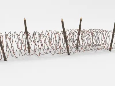 Barb Wire Obstacle 3D model